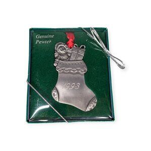 Vintage 1993 Genuine Pewter Stocking Ornament